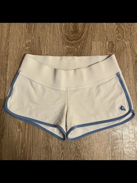 Express Pants - Vtg Y2K Shorts Micro Mini Sweat Shorts Low Rise Booty Express Blue Trim Prep XS